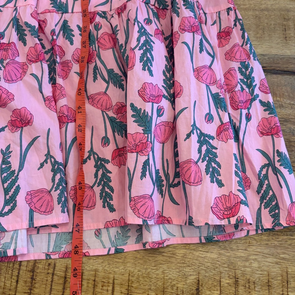 Entro Poppy Floral Midi Dress M Cottagecore Ruffle Tiered Preppy Cotton Pink - Picture 12 of 12